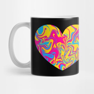 Pansexual Pride Marble Heart Mug